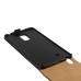 Samsung Galaxy Note Edge - Genuine Leather Up Down Flip Protective Phone Cover Case - Black